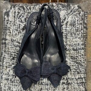 Tory Burch Navy Bow Heels